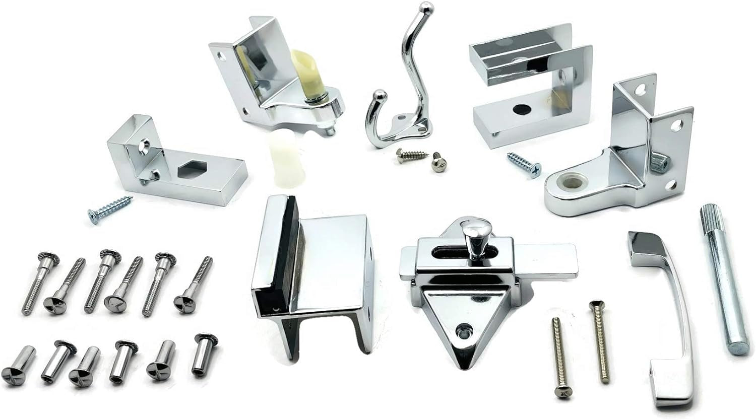 Premium TP 1100 Complete Inswing Door Hardware Set for 1" Doors & 1-1/4" Pilasters - Durable Die Cast Zamac Finish