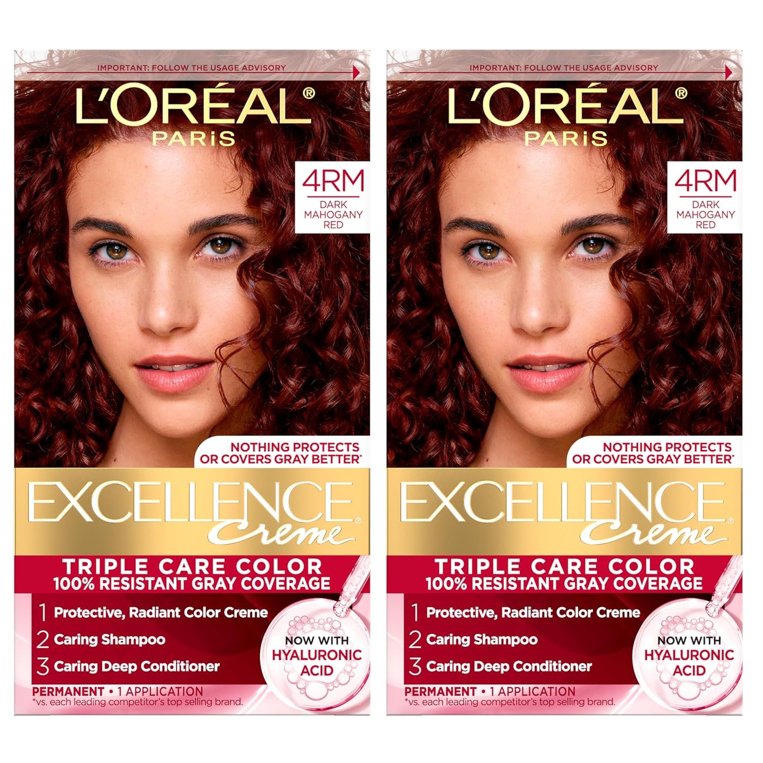 Excellence Crème Permanent Hair Dye - 5 Medium Brown, Triple Care Formula with Hyaluronic Acid for 100% Gray Coverage, 1 Kit (Packaging May Vary)