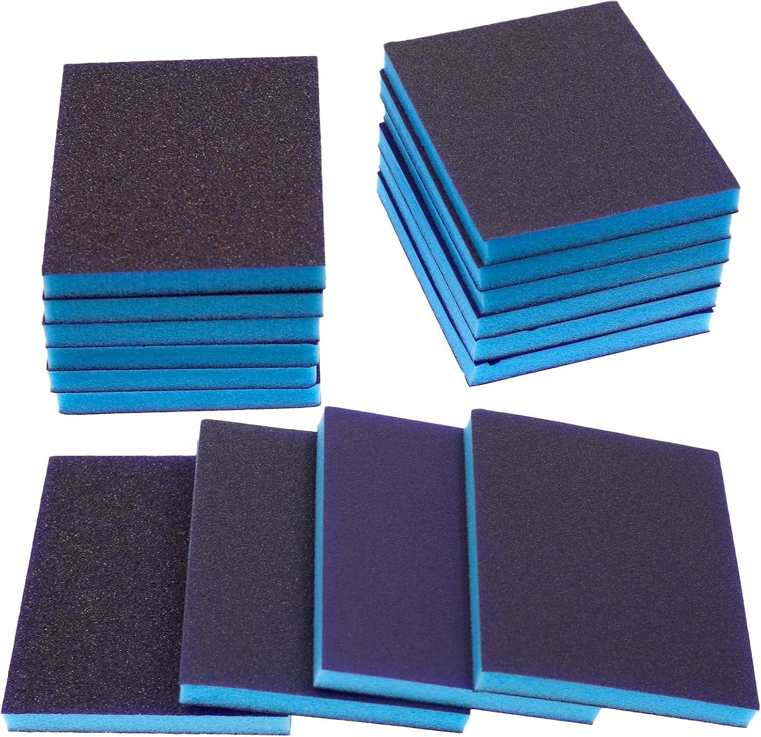 16Pcs Superfine 220 Grit Washable Sanding Sponges - Versatile Wet & Dry Sand Blocks for Plastic, Wood, Metal & Furniture