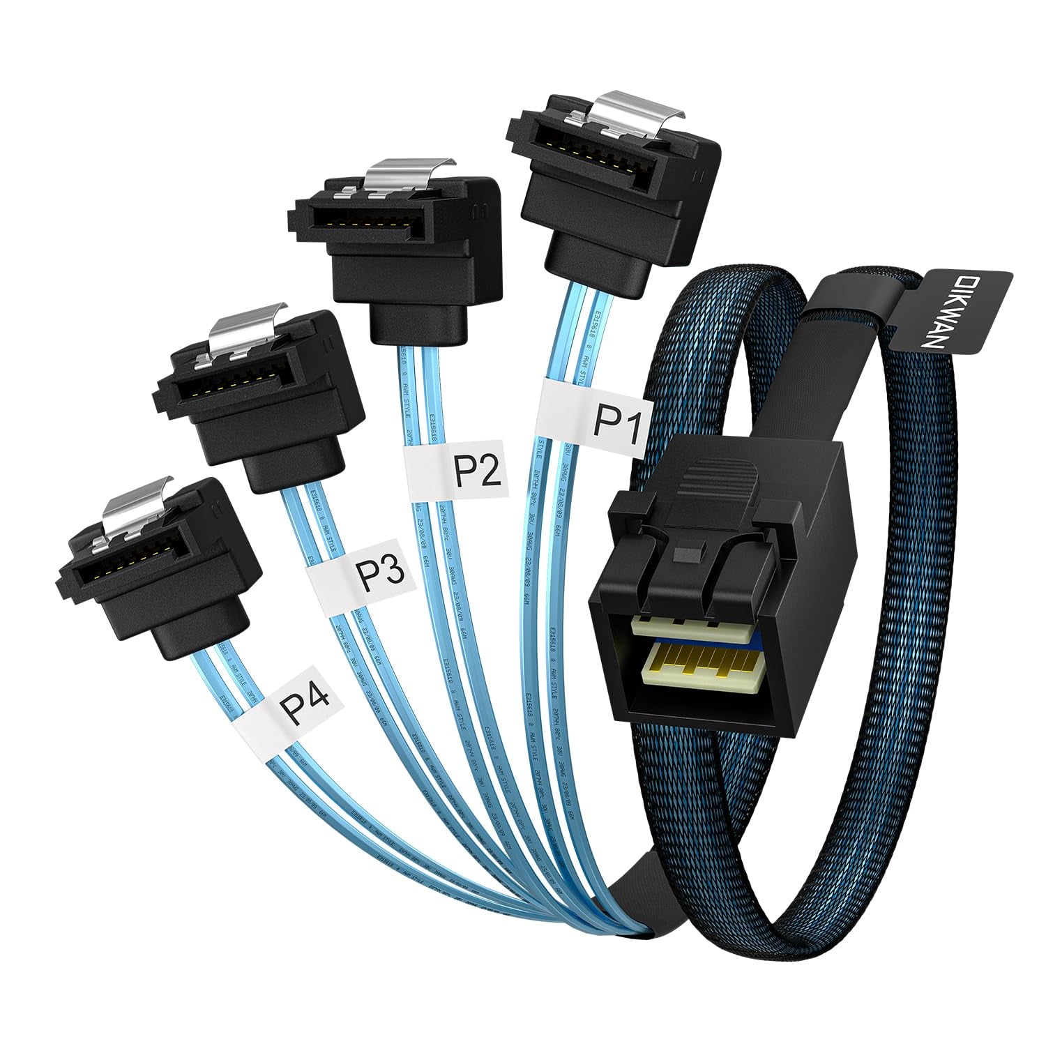 High-Performance 3.3Ft Internal Mini SAS to SATA Cable - SFF-8643 to SATA Forward Breakout for RAID Controller Hard Drives