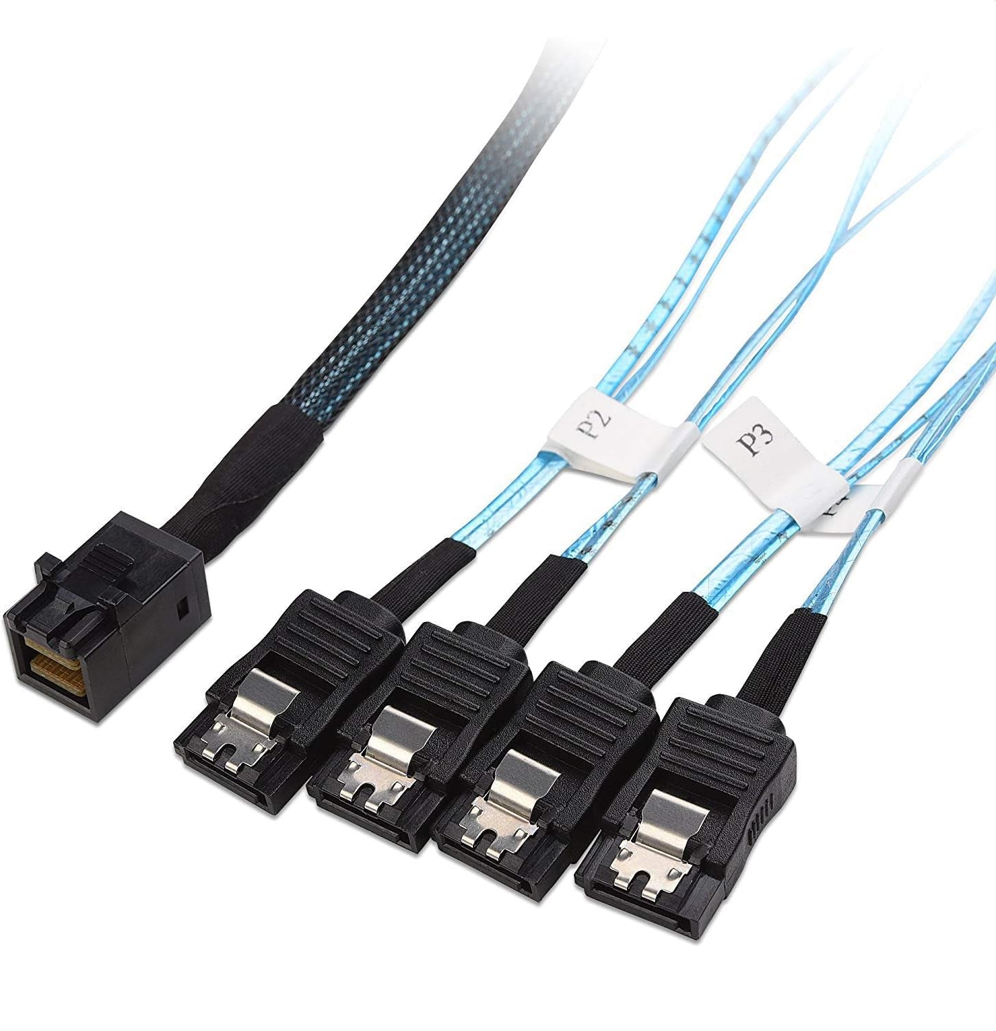 Premium 3.3ft Internal Mini SAS HD to SATA Cable (SFF-8643 to SATA Forward Breakout)