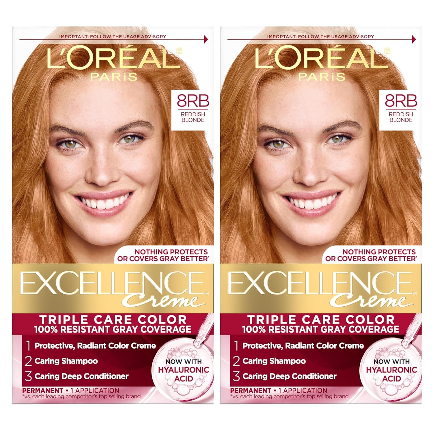 Excellence Crème Permanent Hair Dye - 5 Medium Brown, Triple Care Formula with Hyaluronic Acid for 100% Gray Coverage, 1 Kit (Packaging May Vary)