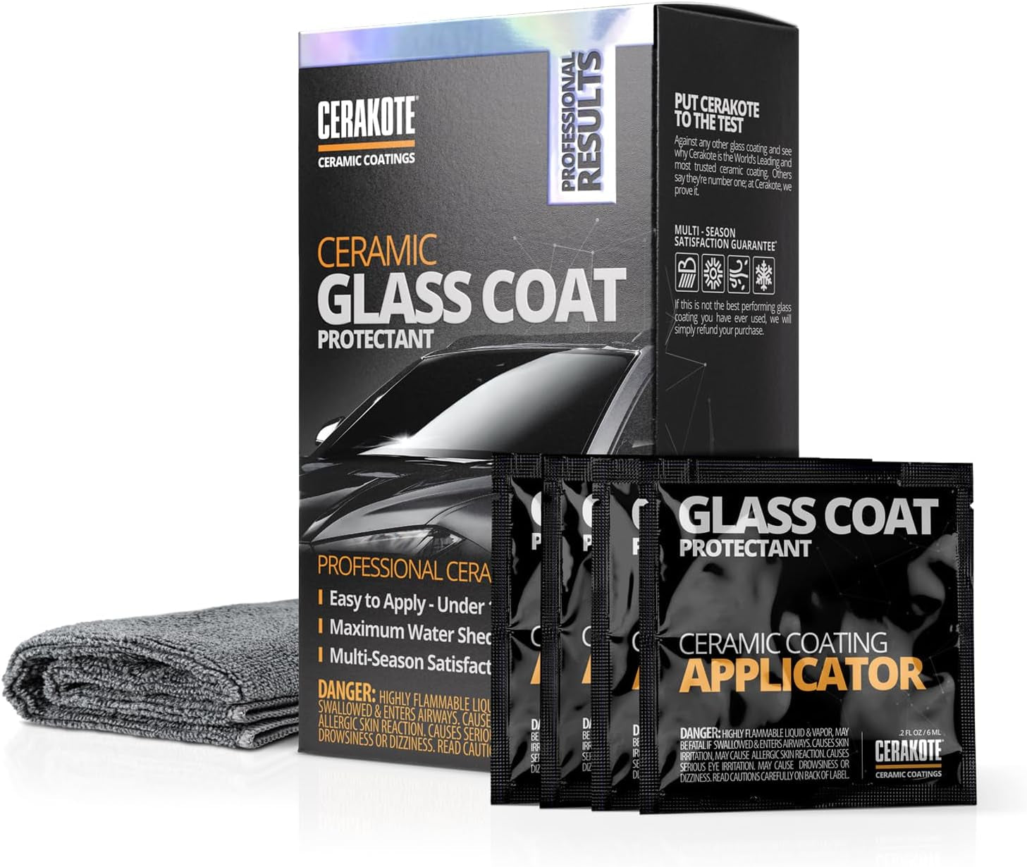 Ceramic Glass Coat Protectant - Ultimate Hydrophobic Rain Repellent for Long-Lasting Automotive Shine, Quick & Easy Application