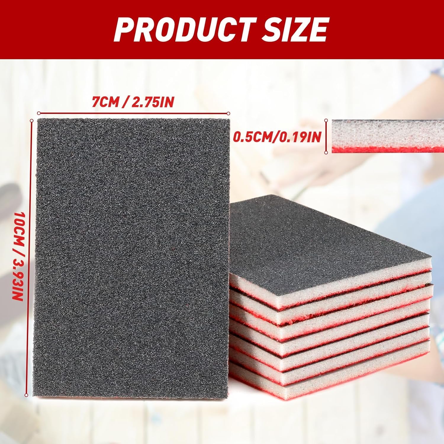 24 Pcs Washable & Reusable Sanding Sponges - 800-1000 Grit for Smooth Finishing on Wood, Metal, Drywall & Glazing