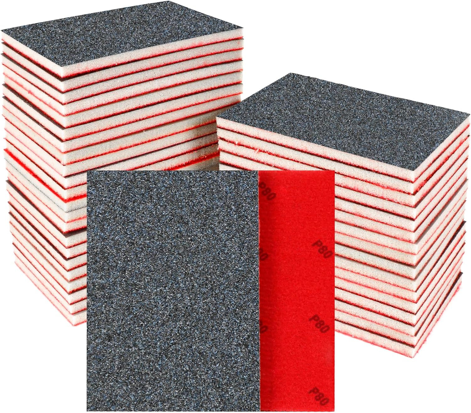 24 Pcs Washable & Reusable Sanding Sponges - 800-1000 Grit for Smooth Finishing on Wood, Metal, Drywall & Glazing