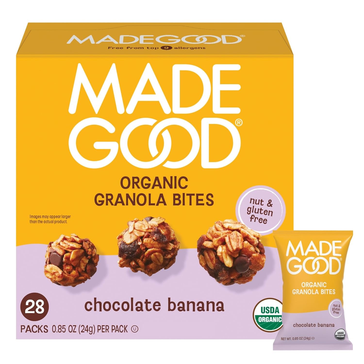Indulge in Madegood Organic Chocolate Chip Granola Bites - 28 Count of Delicious, Guilt-Free Snacks!
