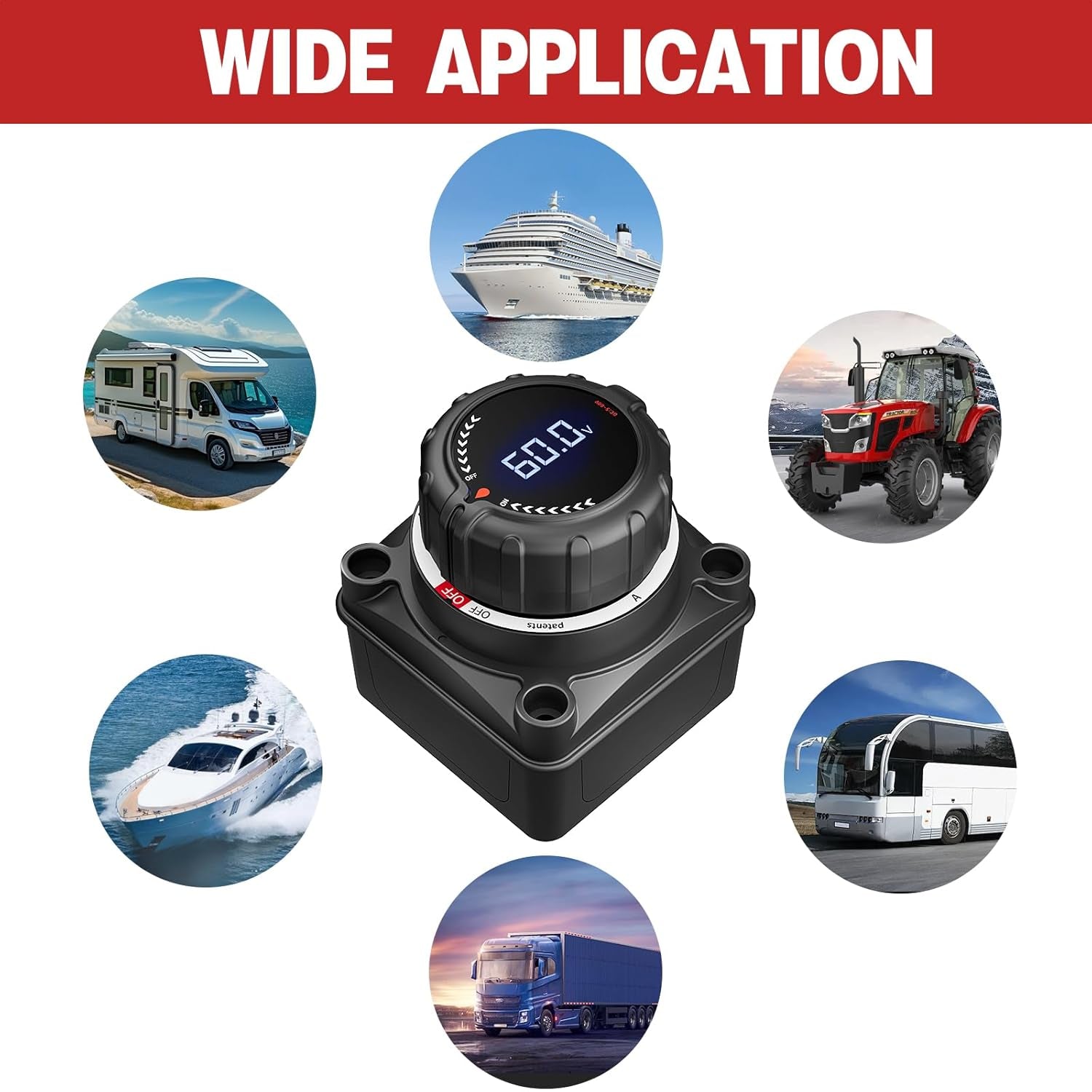 Upgrade Your Power Management: 300A Battery Disconnect Switch with Digital Voltage Display for Car, Truck, Marine, RV, and Trailer (DC 5-60V)