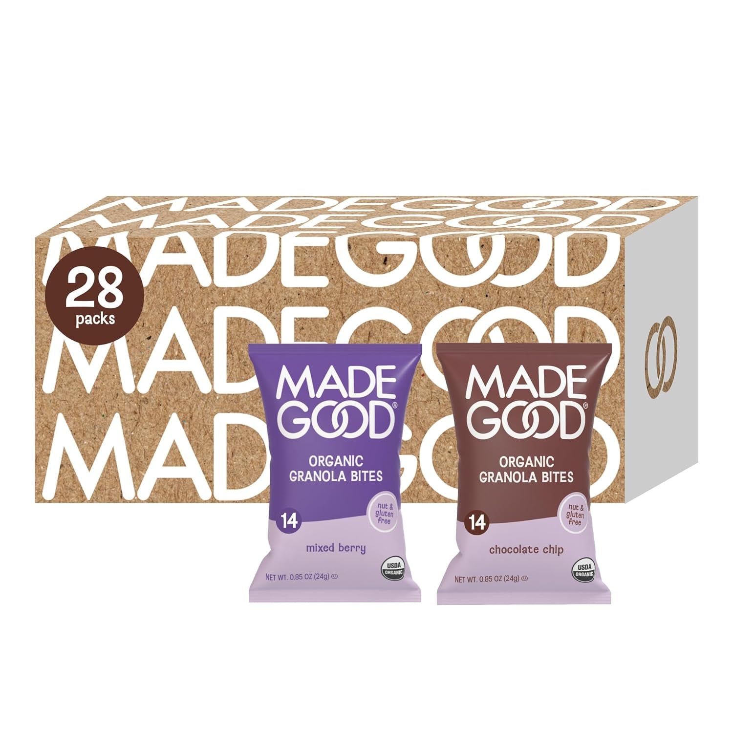 Indulge in Madegood Organic Chocolate Chip Granola Bites - 28 Count of Delicious, Guilt-Free Snacks!