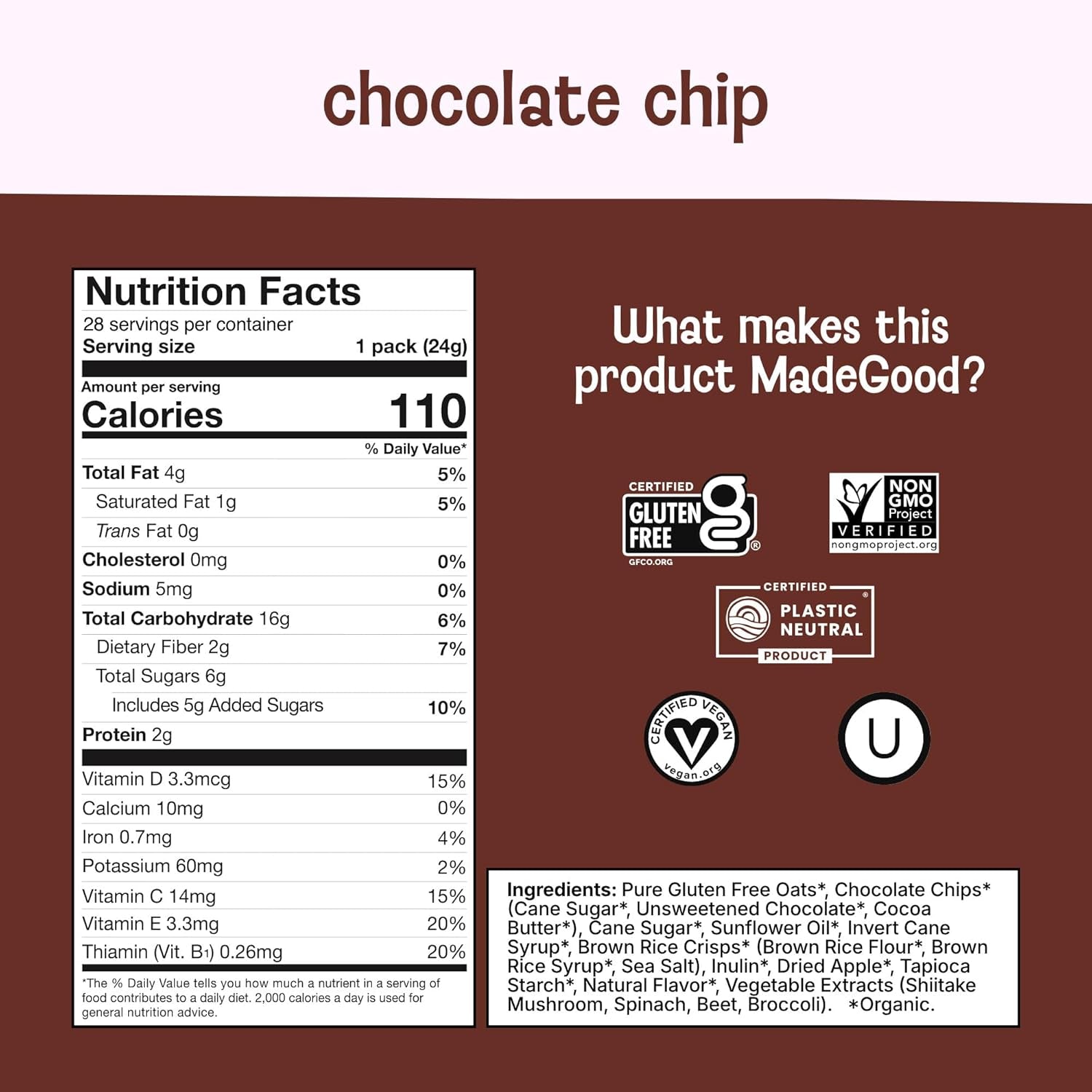 Indulge in Madegood Organic Chocolate Chip Granola Bites - 28 Count of Delicious, Guilt-Free Snacks!