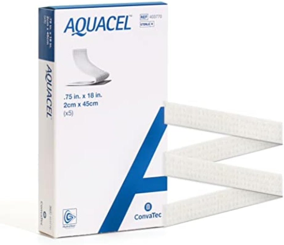 Extra Large 6"X6" Hydrofiber Absorbent Dressings - 5 Count Box for Effective Wound Care