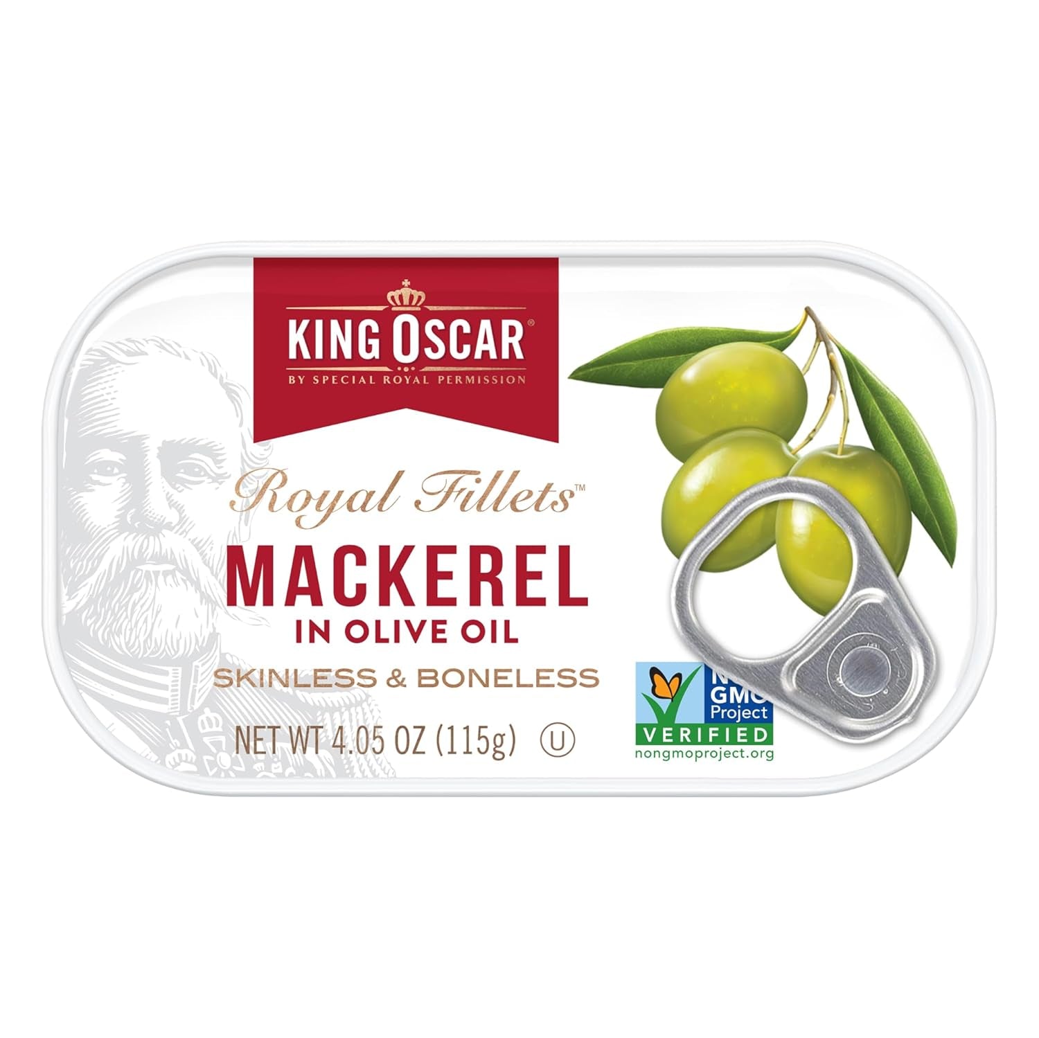 Wild Caught Skinless & Boneless Mackerel in Olive Oil - 4.05 oz Can (Pack of 6) - Delicious and Convenient Seafood Delight!