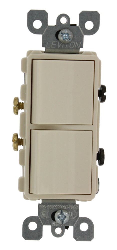 20 Amp Decora Single-Pole AC Combination Switch - Commercial Grade, 120/277 Volt, Grounding, White