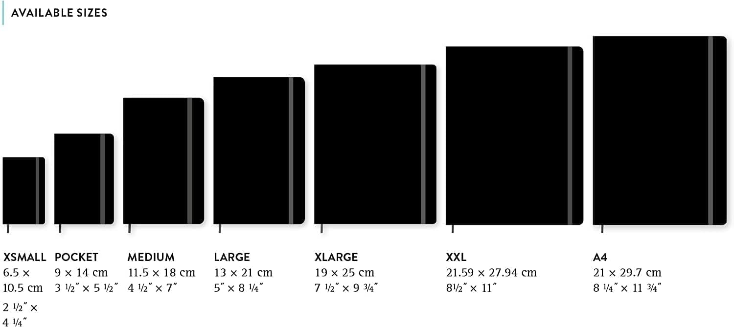 Premium Large Dotted Classic Notebook - Black Hard Cover (5 x 8.25)