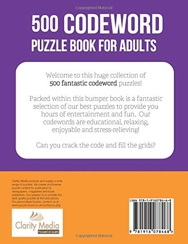 Ultimate 500 Codeword Puzzle Challenge: Enjoy Hours of Fun with 500 Engaging Puzzles!