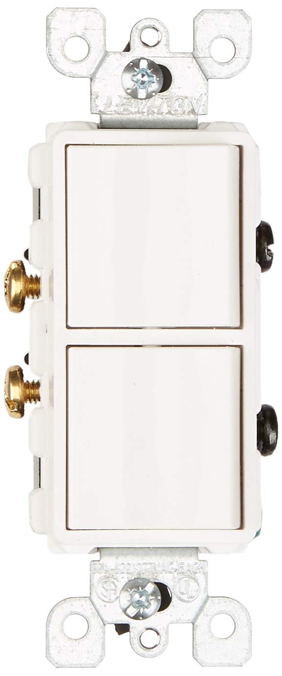 20 Amp Decora Single-Pole AC Combination Switch - Commercial Grade, 120/277 Volt, Grounding, White