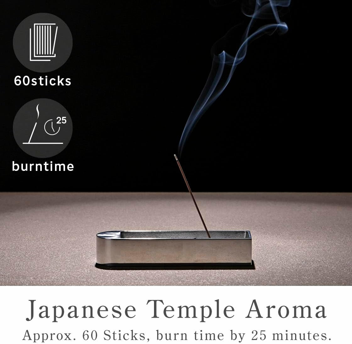 Kyoto Sandalwood Incense Sticks - Premium Japanese Temple Aroma for Relaxation & Meditation, 60 Sticks for Spiritual & Home Use by Nagomikobo
