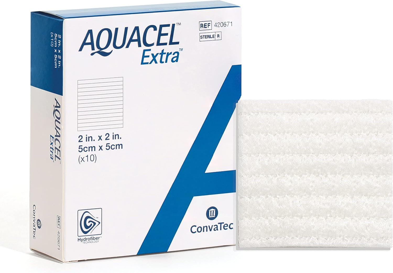 Extra Large 6"X6" Hydrofiber Absorbent Dressings - 5 Count Box for Effective Wound Care