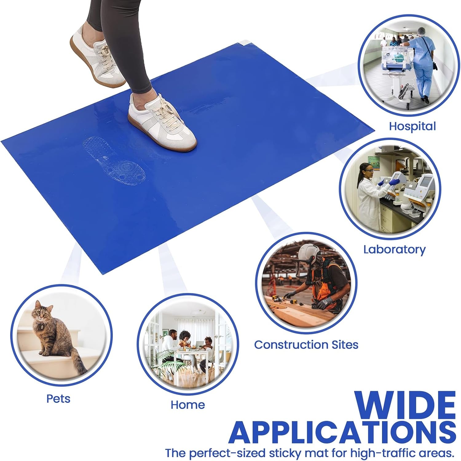 Experience Unmatched Cleanliness with 300 Blue Adhesive Mats - 24" x 36" for Dust-Free Spaces in Labs, Homes, and Construction Sites