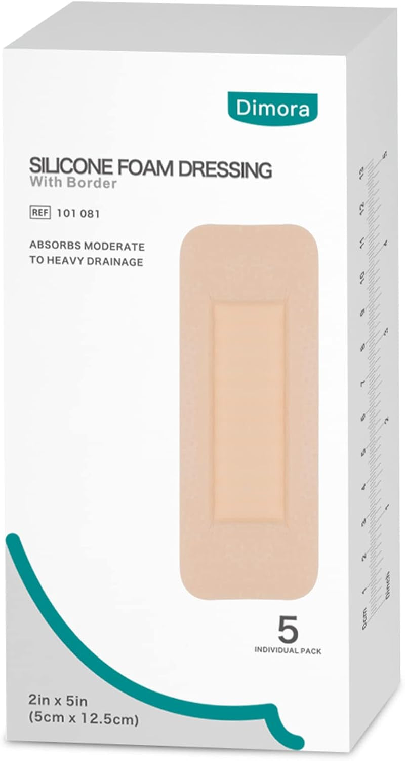 10 Pack Waterproof Sacral Foam Bandages with Silicone Adhesive - 7"x7" Absorbent & Breathable Wound Dressings for Bed Sores and Pressure Ulcers