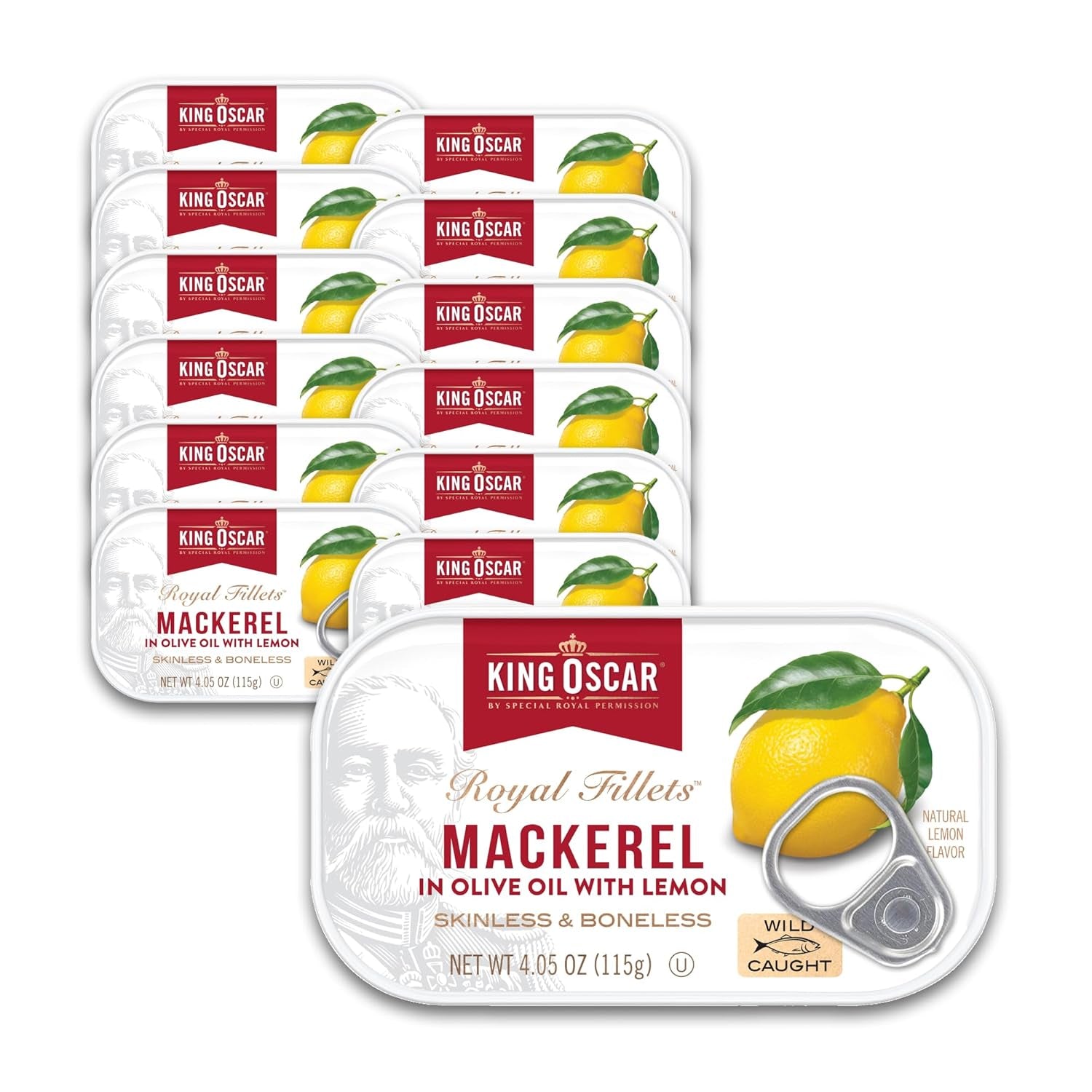 Wild Caught Skinless & Boneless Mackerel in Olive Oil - 4.05 oz Can (Pack of 6) - Delicious and Convenient Seafood Delight!
