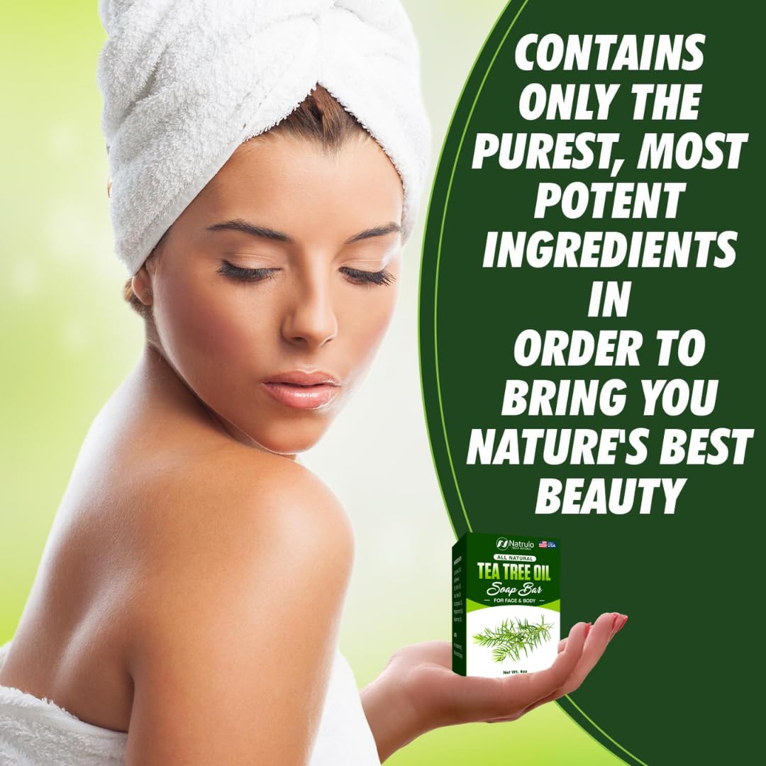 Tea Tree Soap Bar – Natural Blemish Remedy for Face & Body – Deep Cleansing & Hydrating Formula for Fresh, Calm Skin