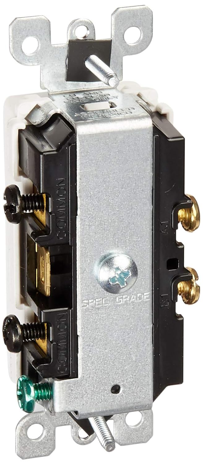 20 Amp Decora Single-Pole AC Combination Switch - Commercial Grade, 120/277 Volt, Grounding, White