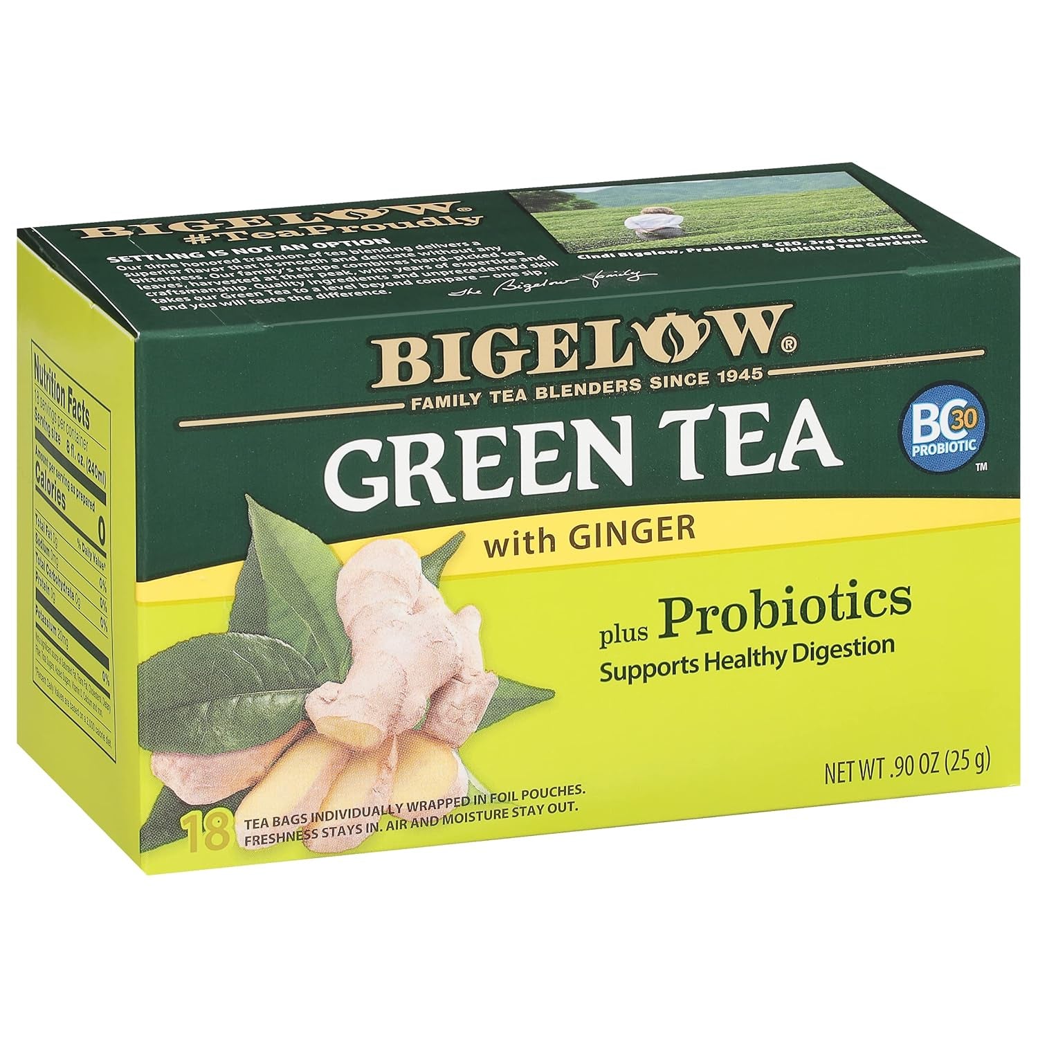 Refreshing Green Tea with Peach - Caffeinated Blend, 20 Count Box (Pack of 6) - 120 Total Tea Bags for a Flavorful Boost!