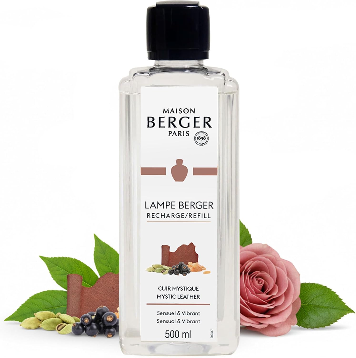 Amber Powder Lampe Berger Refill - 500ml 2-in-1 Odor Neutralizer & Fragrance Diffuser - Exquisite Rose, Cinnamon, Pepper & Amber Scents - Made in France