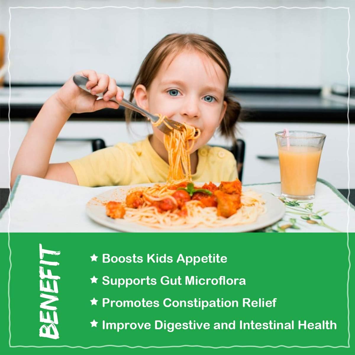 Kids Probiotic & Prebiotics Powder for Ages 3+, Boost Digestive & Immune Health, Natural Constipation Relief, Non-GMO & Gluten-Free, 30 Packets with 5 Billion CFUs