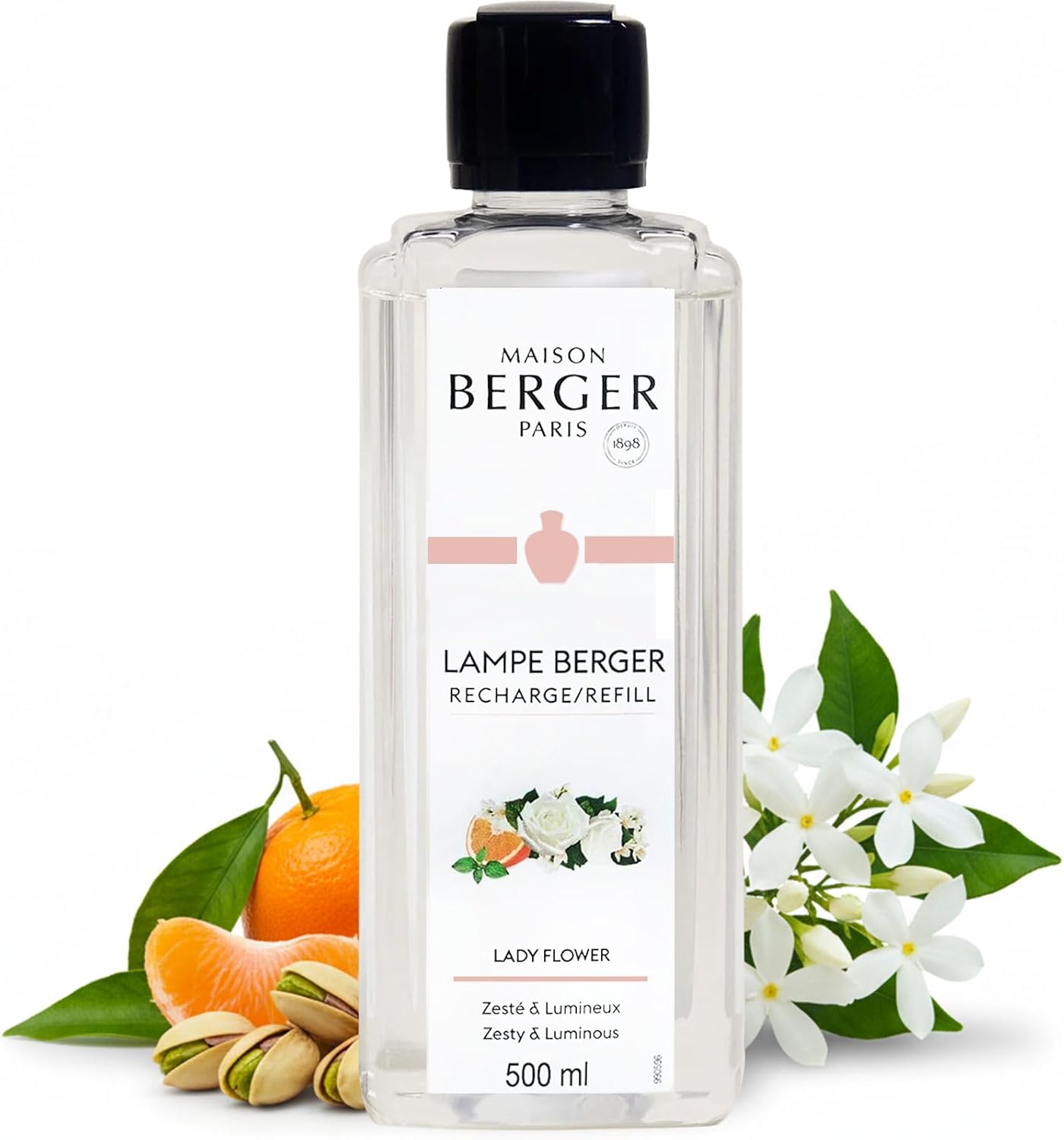 Amber Powder Lampe Berger Refill - 500ml 2-in-1 Odor Neutralizer & Fragrance Diffuser - Exquisite Rose, Cinnamon, Pepper & Amber Scents - Made in France