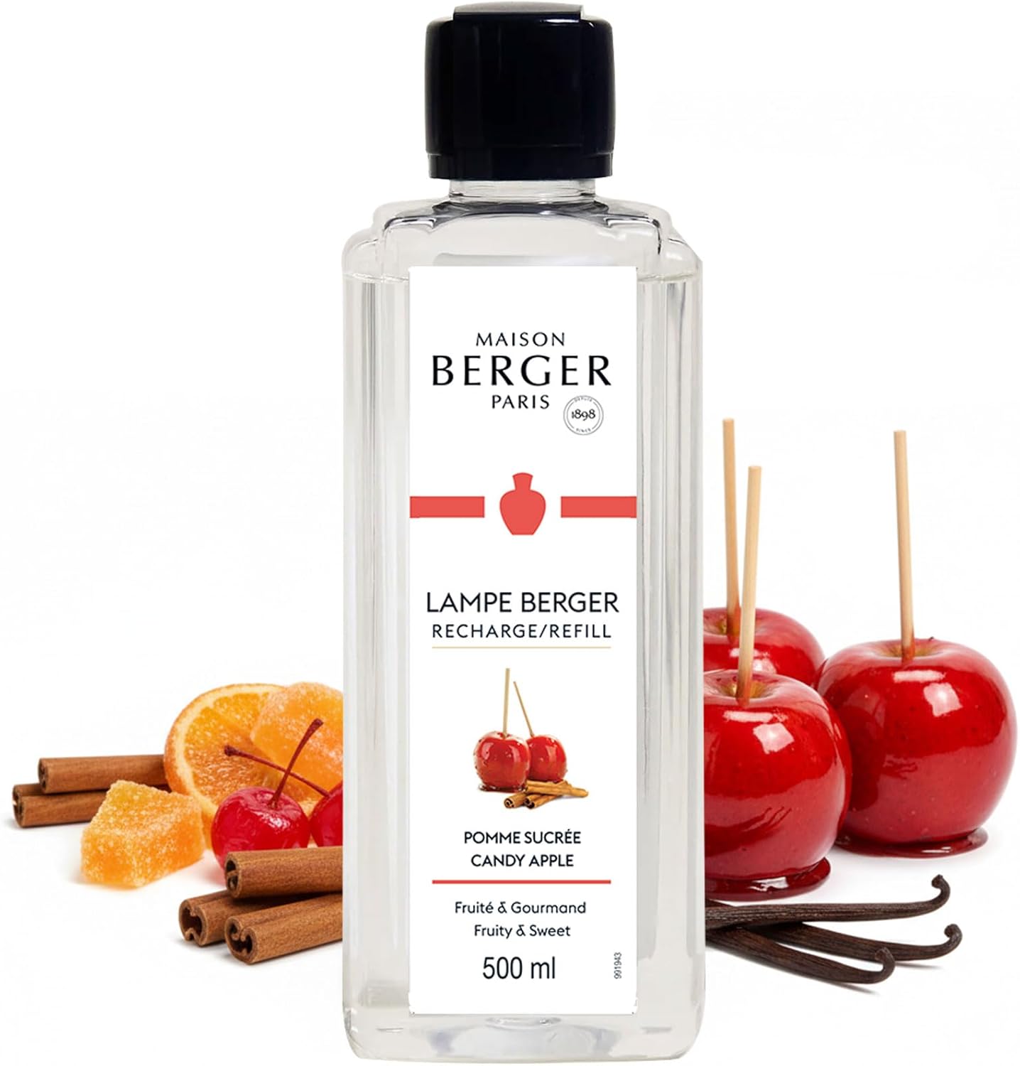 Amber Powder Lampe Berger Refill - 500ml 2-in-1 Odor Neutralizer & Fragrance Diffuser - Exquisite Rose, Cinnamon, Pepper & Amber Scents - Made in France
