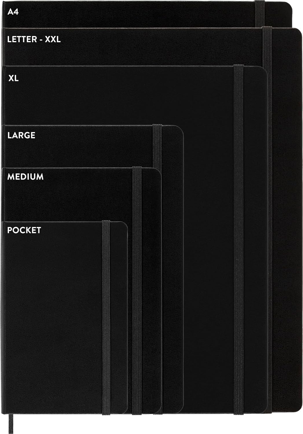 Premium Large Dotted Classic Notebook - Black Hard Cover (5 x 8.25)