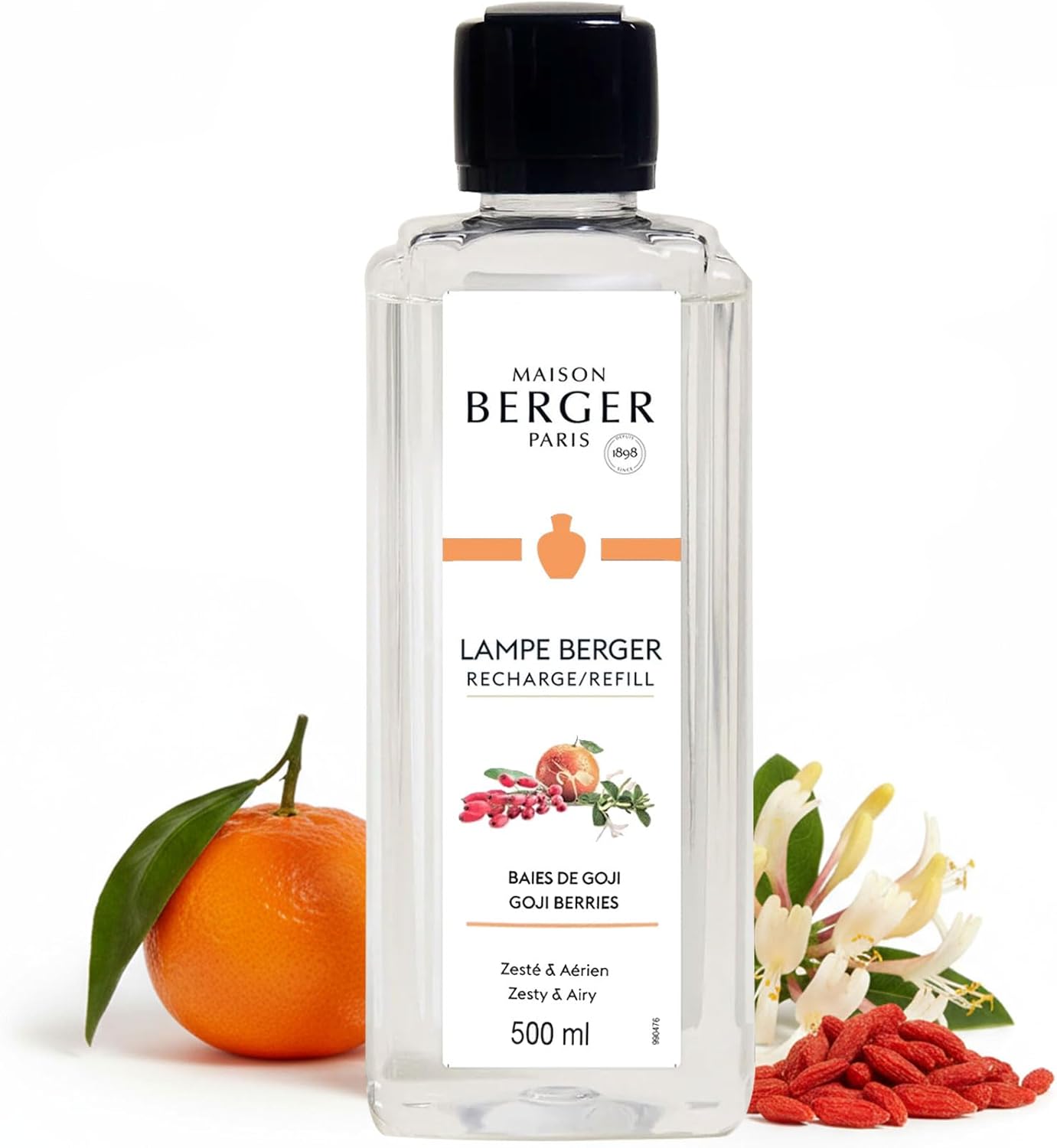 Amber Powder Lampe Berger Refill - 500ml 2-in-1 Odor Neutralizer & Fragrance Diffuser - Exquisite Rose, Cinnamon, Pepper & Amber Scents - Made in France
