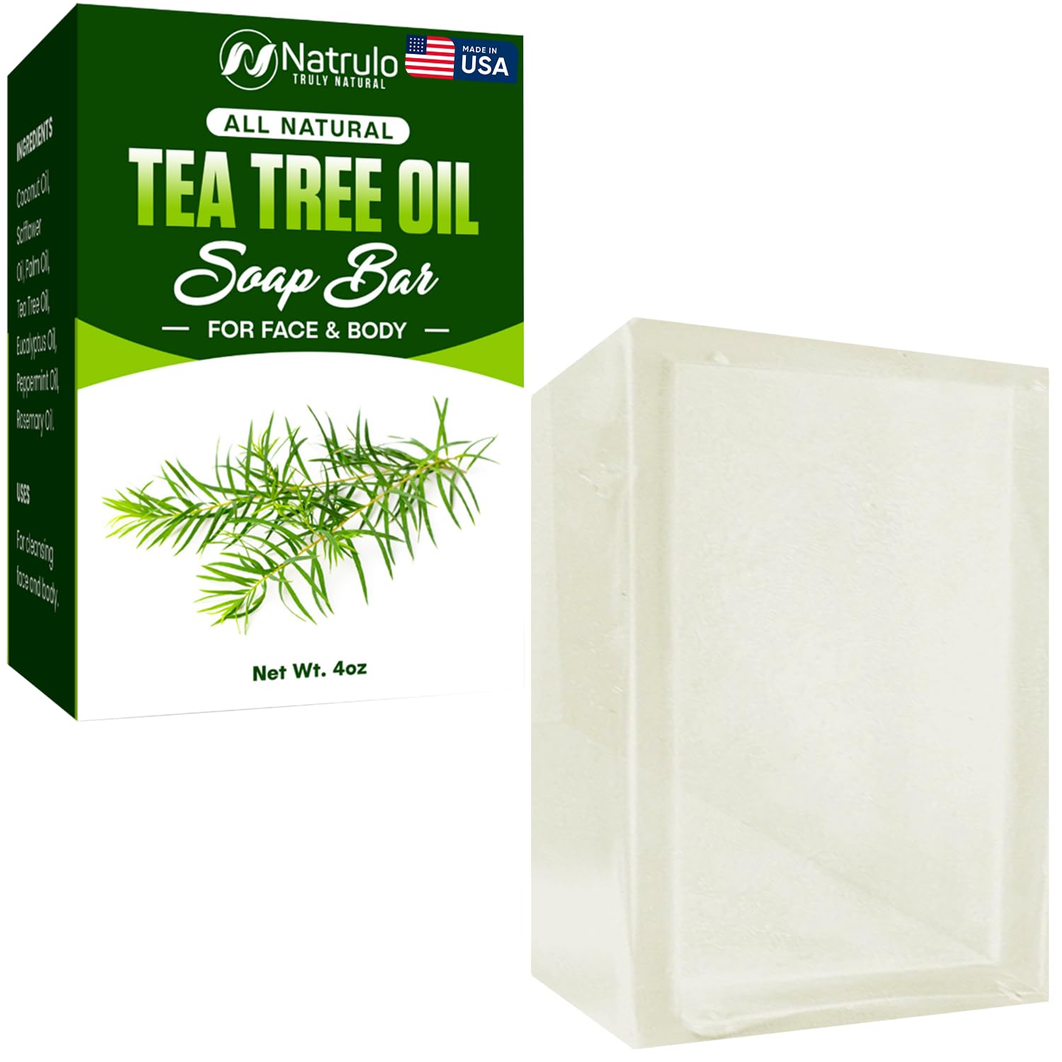 Tea Tree Soap Bar – Natural Blemish Remedy for Face & Body – Deep Cleansing & Hydrating Formula for Fresh, Calm Skin