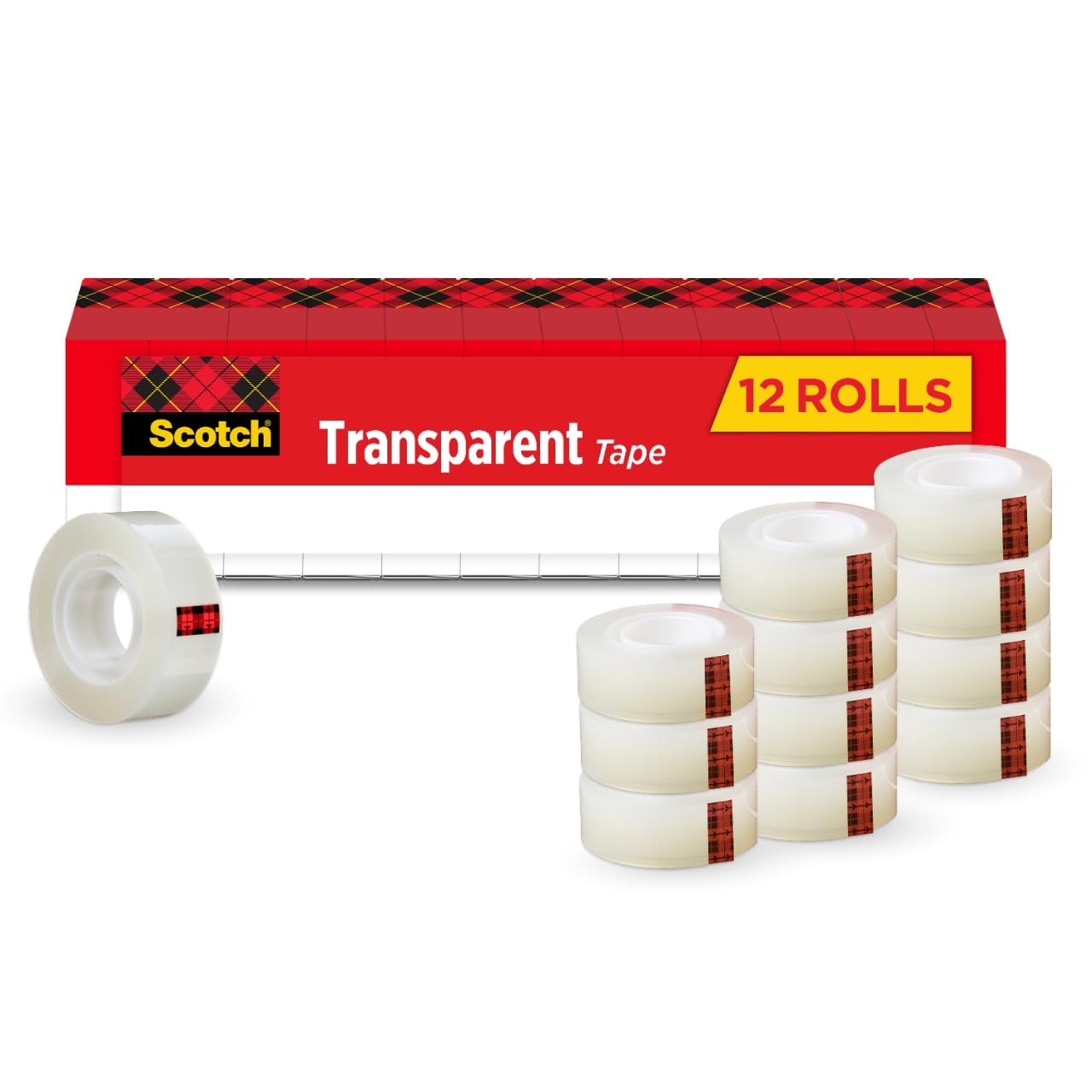 Premium Clear Tape Refills - 24 Rolls, 3/4" x 1000" with 1" Core