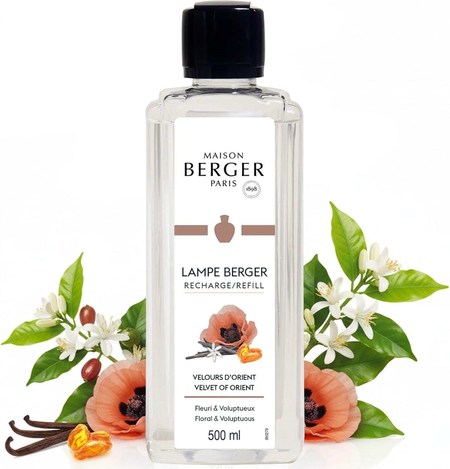 Amber Powder Lampe Berger Refill - 500ml 2-in-1 Odor Neutralizer & Fragrance Diffuser - Exquisite Rose, Cinnamon, Pepper & Amber Scents - Made in France