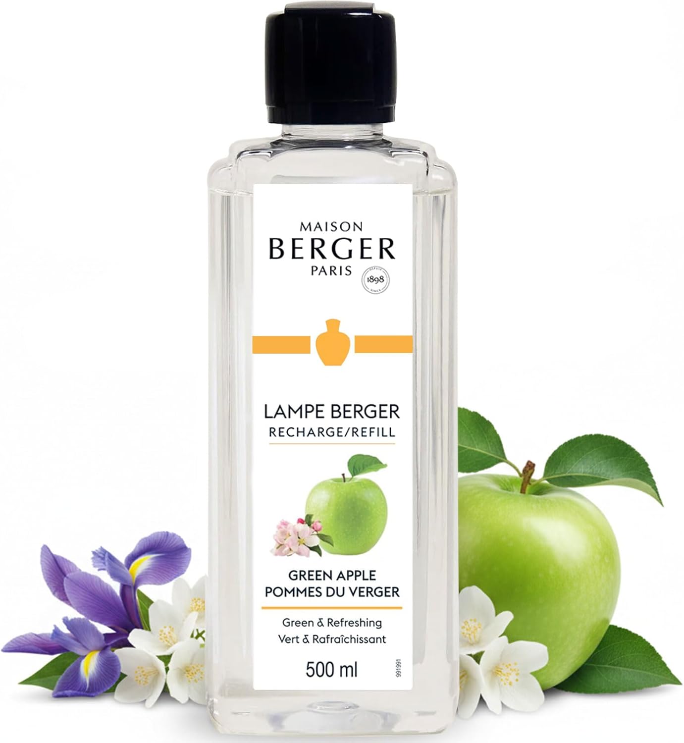 Amber Powder Lampe Berger Refill - 500ml 2-in-1 Odor Neutralizer & Fragrance Diffuser - Exquisite Rose, Cinnamon, Pepper & Amber Scents - Made in France