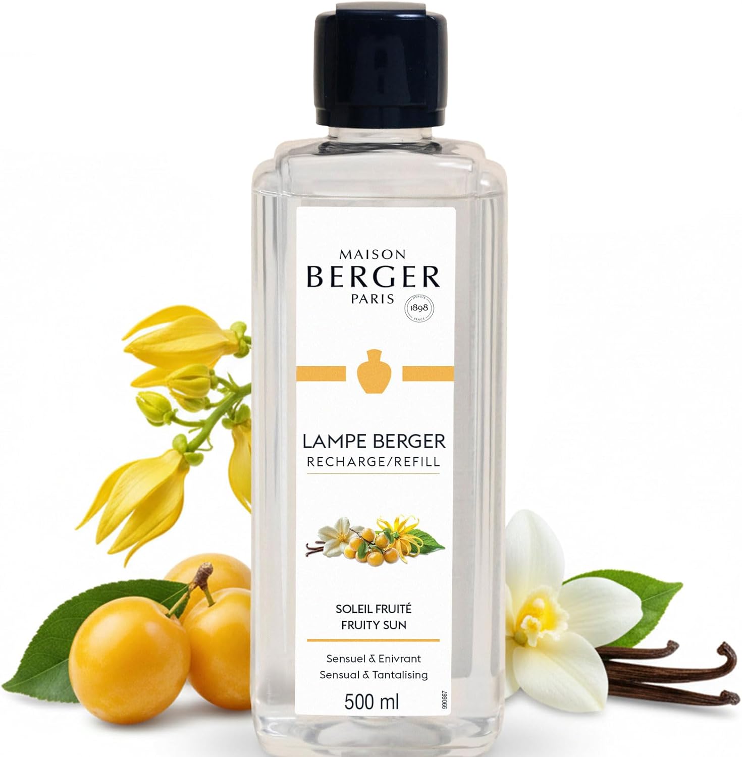 Amber Powder Lampe Berger Refill - 500ml 2-in-1 Odor Neutralizer & Fragrance Diffuser - Exquisite Rose, Cinnamon, Pepper & Amber Scents - Made in France