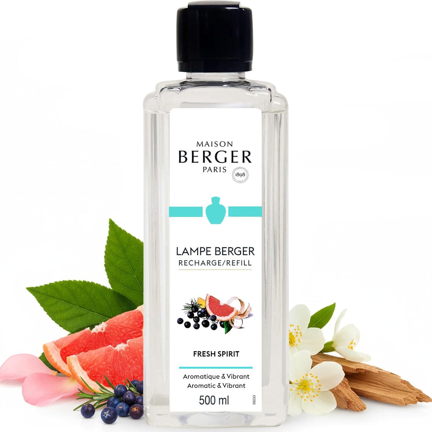 Amber Powder Lampe Berger Refill - 500ml 2-in-1 Odor Neutralizer & Fragrance Diffuser - Exquisite Rose, Cinnamon, Pepper & Amber Scents - Made in France