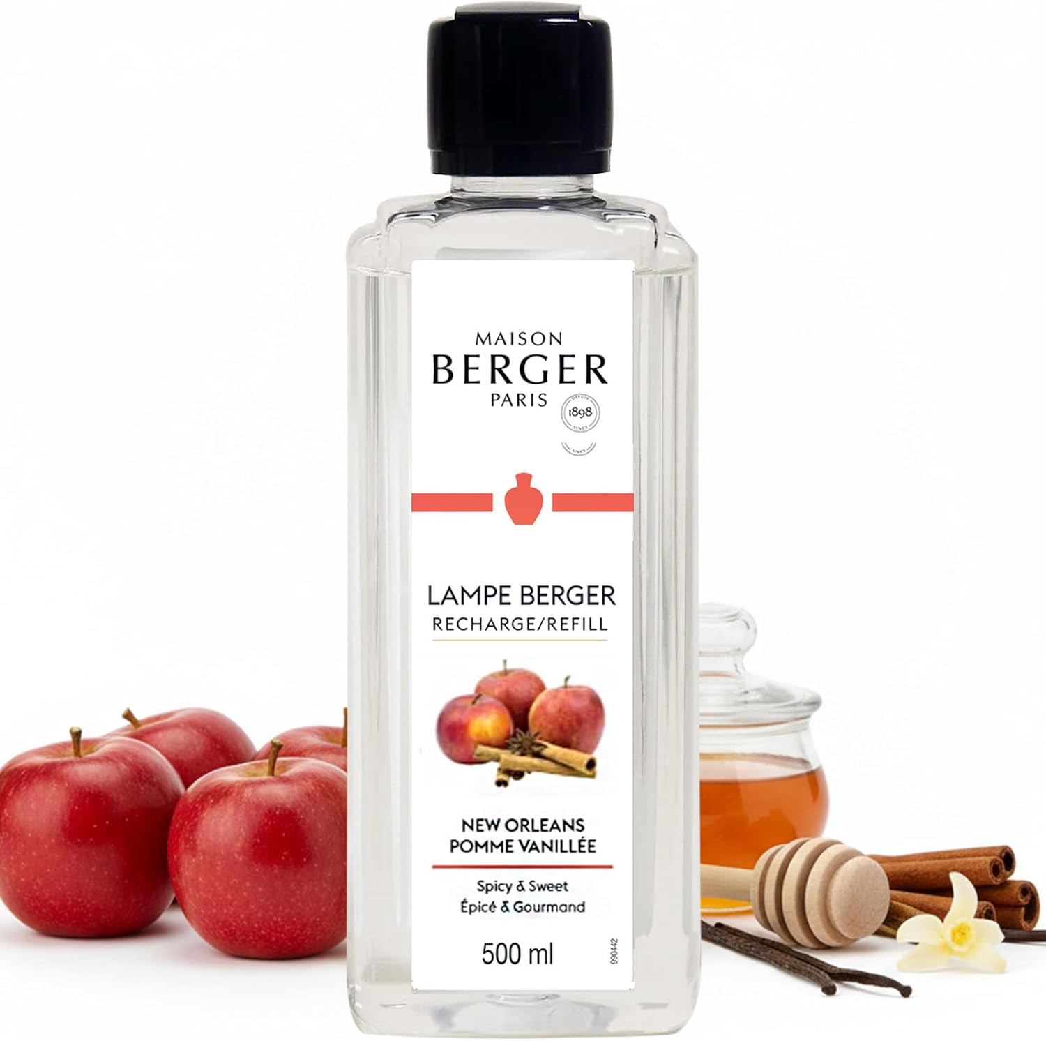 Amber Powder Lampe Berger Refill - 500ml 2-in-1 Odor Neutralizer & Fragrance Diffuser - Exquisite Rose, Cinnamon, Pepper & Amber Scents - Made in France