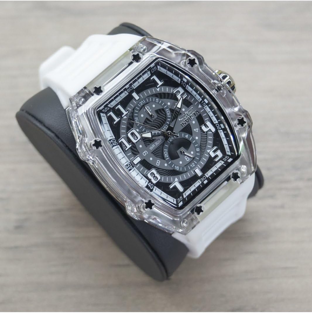 Racing Men’s 48.5mm Quartz Watch with Stylish White and Black Dial - VH61 Model