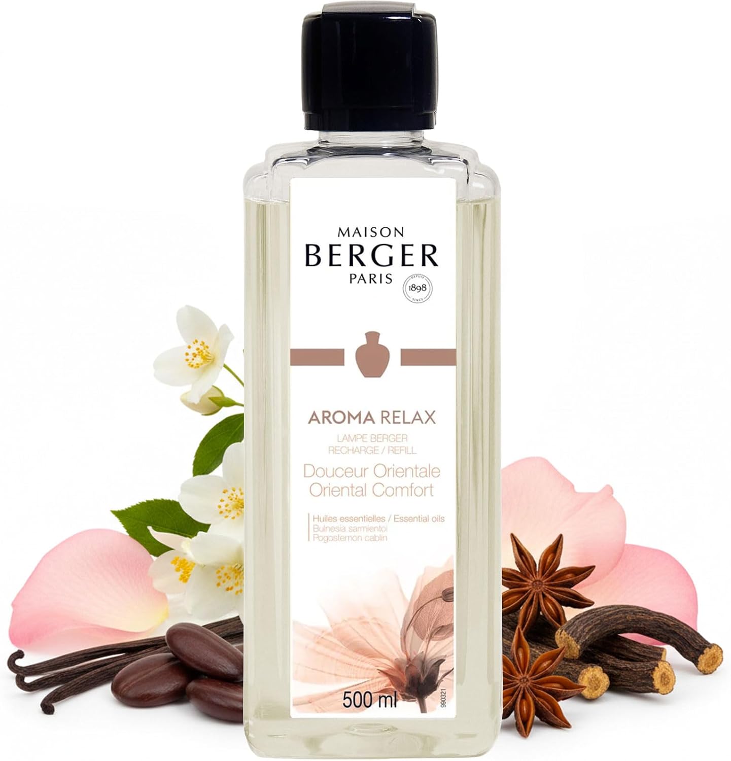 Amber Powder Lampe Berger Refill - 500ml 2-in-1 Odor Neutralizer & Fragrance Diffuser - Exquisite Rose, Cinnamon, Pepper & Amber Scents - Made in France