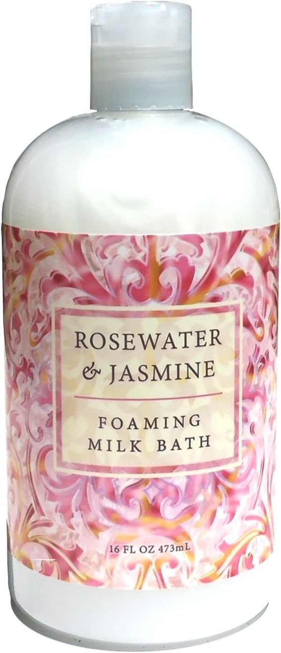Indulge in Luxury: Greenwich Bay Rosewater Jasmine Foaming Milk Bath with Buttermilk, Shea Butter & Cocoa Butter - 16 Oz