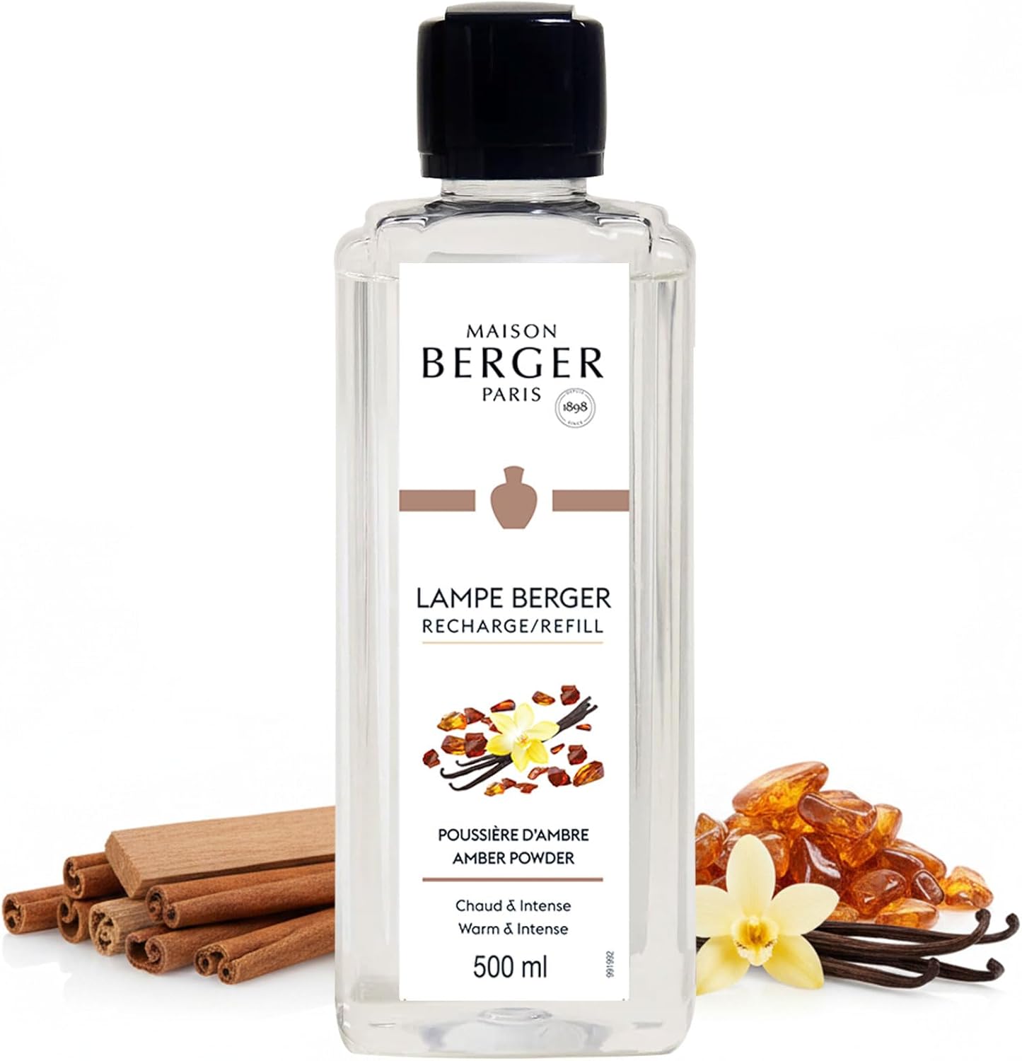 Amber Powder Lampe Berger Refill - 500ml 2-in-1 Odor Neutralizer & Fragrance Diffuser - Exquisite Rose, Cinnamon, Pepper & Amber Scents - Made in France