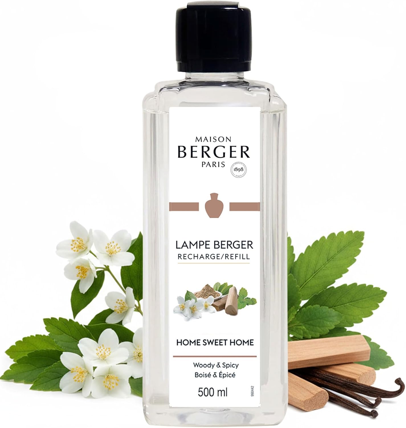 Amber Powder Lampe Berger Refill - 500ml 2-in-1 Odor Neutralizer & Fragrance Diffuser - Exquisite Rose, Cinnamon, Pepper & Amber Scents - Made in France