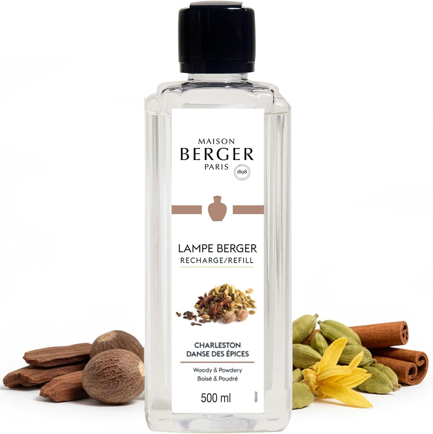 Amber Powder Lampe Berger Refill - 500ml 2-in-1 Odor Neutralizer & Fragrance Diffuser - Exquisite Rose, Cinnamon, Pepper & Amber Scents - Made in France