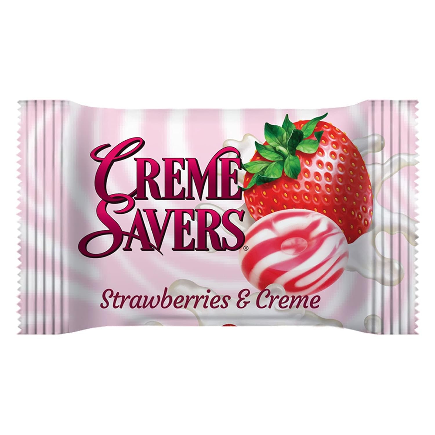 Indulge in Creme Savers Strawberries and Creme Hard Candy - Fresh Strawberry Flavor Swirled in Cream | 6.25Oz Bag of Classic Delight