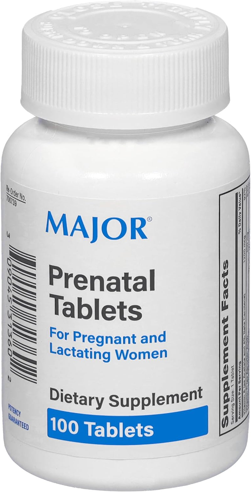 Essential Prenatal Tablets for Expecting and Nursing Moms - 100 Count Dietary Supplement