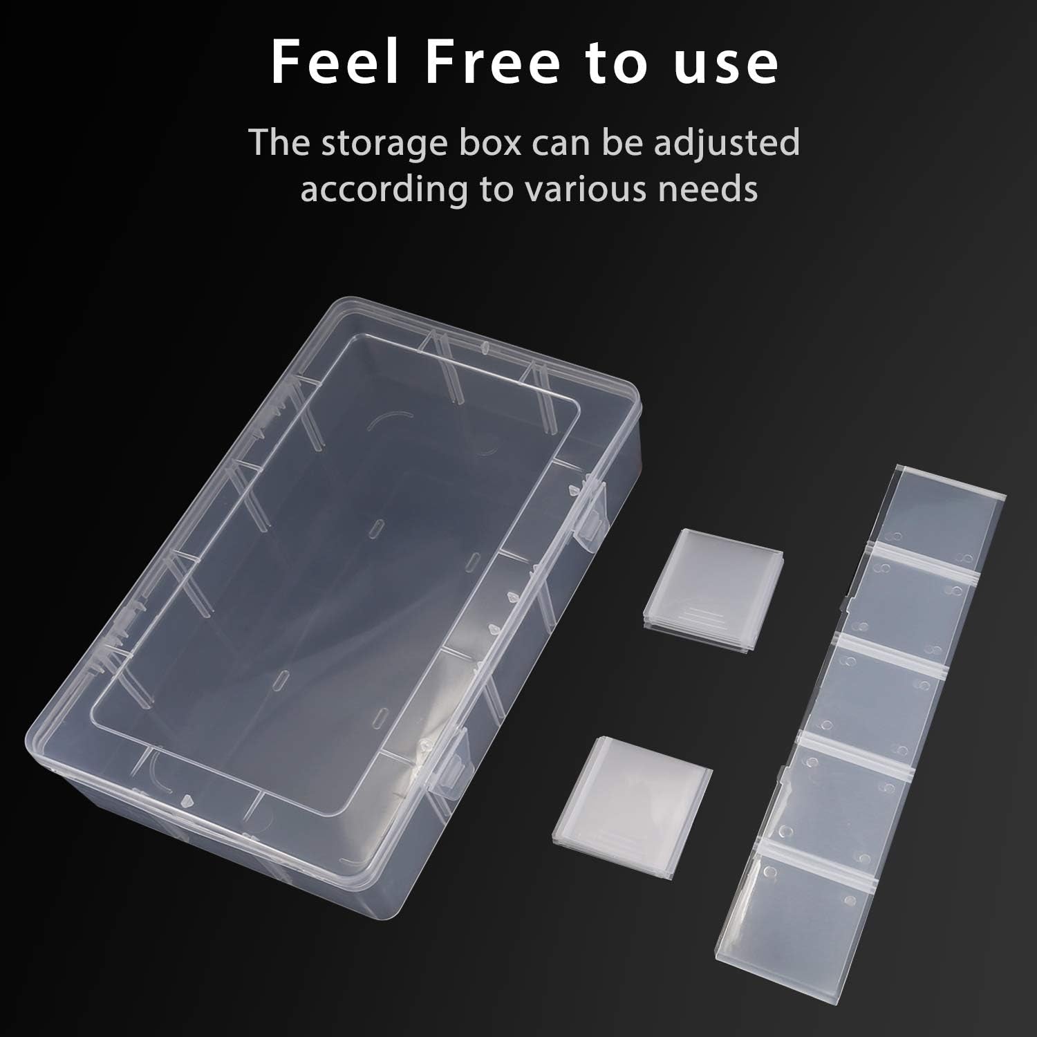 2 Pack Clear Plastic Organizer Boxes with Adjustable Dividers - Perfect for Jewelry, Beads, Screws, Tackle, Washi Tapes & More!