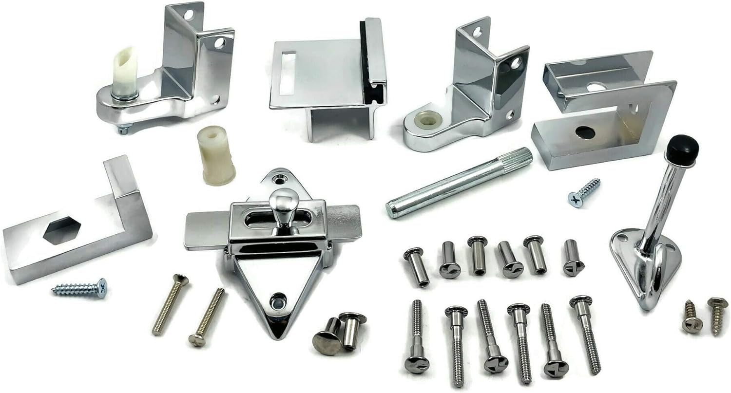 Premium TP 1100 Complete Inswing Door Hardware Set for 1" Doors & 1-1/4" Pilasters - Durable Die Cast Zamac Finish
